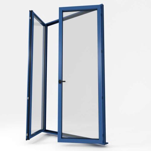 Porte fenêtre Modèle ALU 5010 Bleu Gentiane Satiné de La Boutique du Menuisier 31600 sud Toulouse