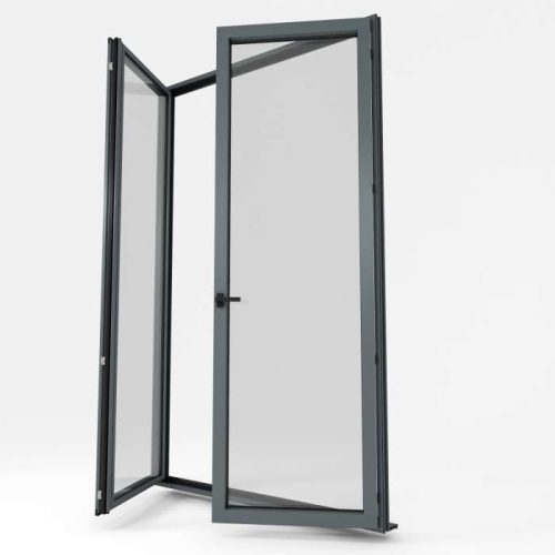 porte-fenêtre ouvrant 2 battants Modèle ALU Gris Basalte Satiné - Boutique du Menuisier 31600 sud Toulouse