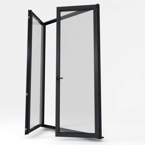 Modèle ALU Gris Noir Satiné porte-fenêtre ouvrant battant chez La boutique du Menuisier 31600 sud Toulouse