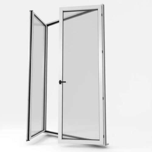 porte-fenêtre en aluminium, 2 vantaux modèle Télégris Satiné de La Boutique du Menuisier 31600 sud Toulouse