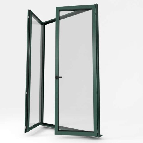Porte-fenêtre aluminium Modèle 6005 Vert Mousse Satiné de La Boutique du Menuisier 31600 et sud Toulouse