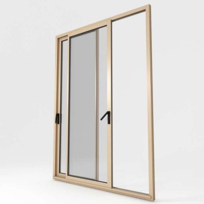 porte-fenêtre Coulissant Modèle ALU 1015 Ivoire Clair Satiné