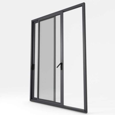 porte-fenêtre coulissante aluminium modèle 2100 Noir Fine Texture - Boutique du Menuisier 31600 sud Toulouse