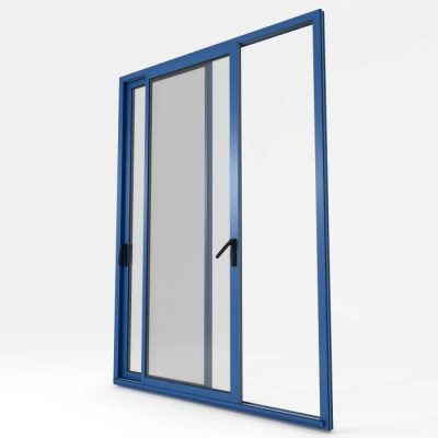 porte-fenêtre coulissante aluminium modèle 5010 Bleu Gentiane Satiné de La Boutique du Menuisier 31600 sud Toulouse