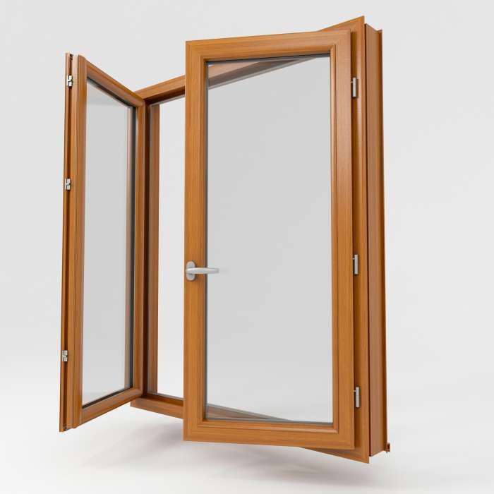 Fenêtre PVC Plaxé Chêne Doré modèle de la Boutique du Menuisier 31600 et sud Toulouse