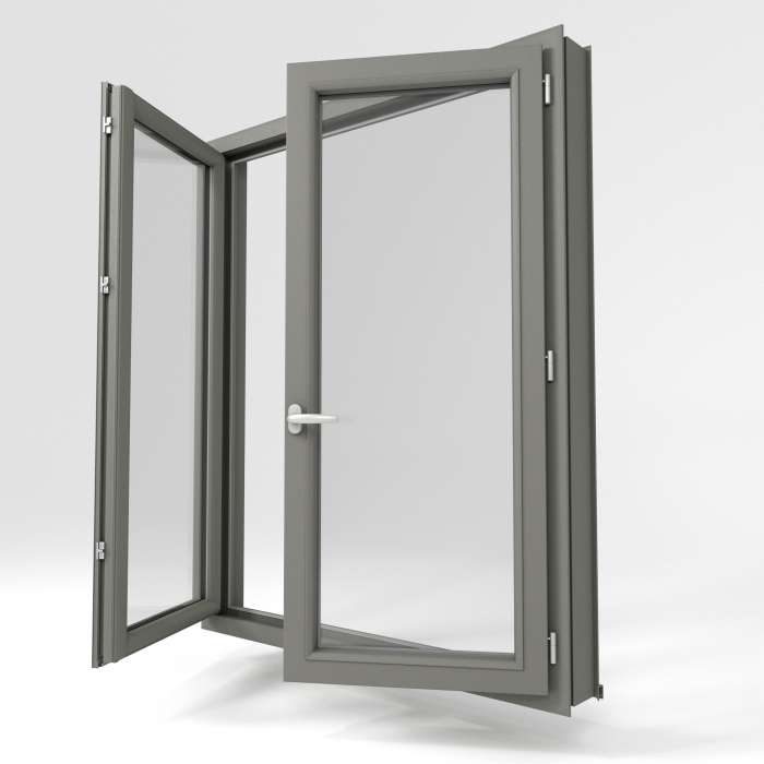 Fenêtre de la gamme PVC modèle Plaxé Granulé Gris Quartz Matde La Boutique du Menuisier 31