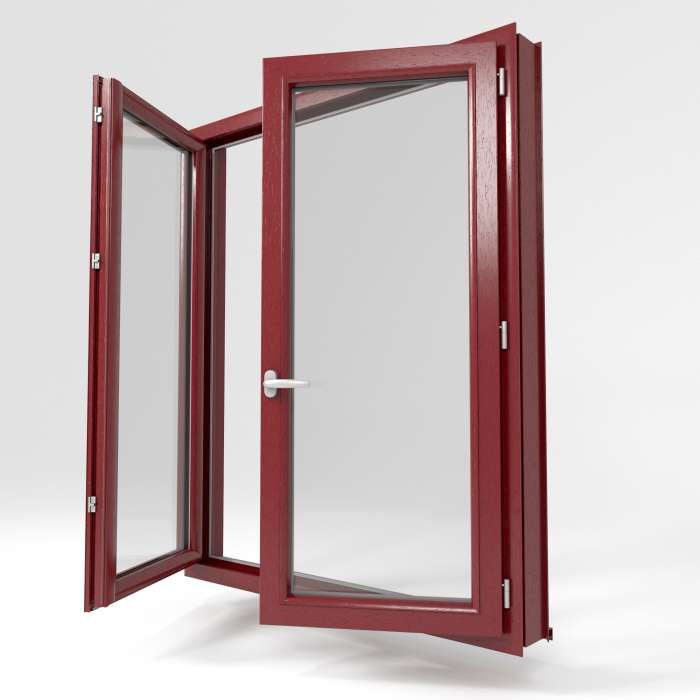 Fenêtre PVC modèle Plaxé Uni Veiné Rouge Vin - Boutique du Menuisier 31600 et sud Toulouse