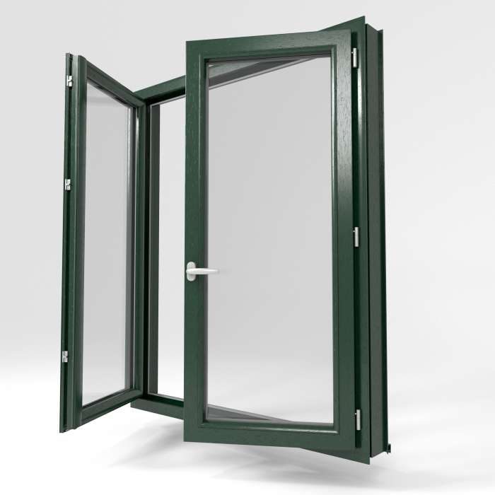 Fenêtre PVC Plaxé Uni Veiné Vert Sapin modèle de La Boutique du Menuisier 31600 Sud Toulouse