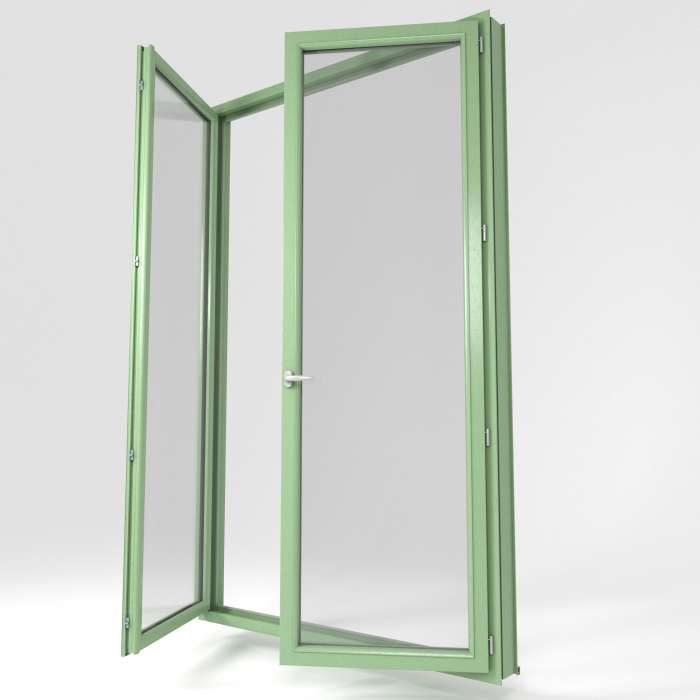 Porte-fenêtre en PVC modèle 6021 vert olive de La Boutique du Menuisier 31600