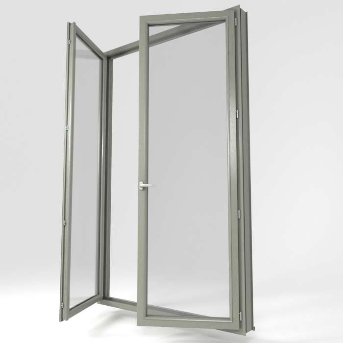Porte-fenêtre en PVC modèle 7023 Gris Béton de La Boutique du Menuisier 31600