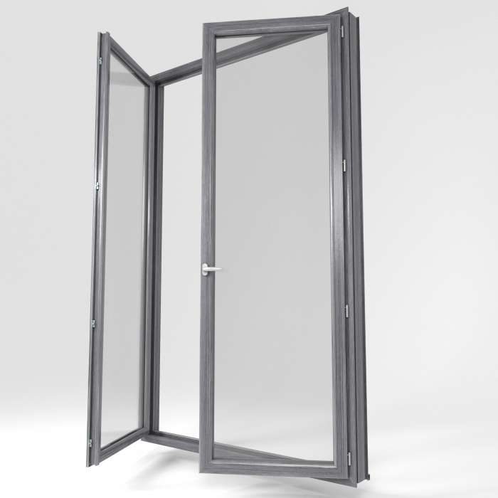 Porte-fenêtre en PVC teinte Chêne Béton, produit de La Boutique du Menuisier 31600