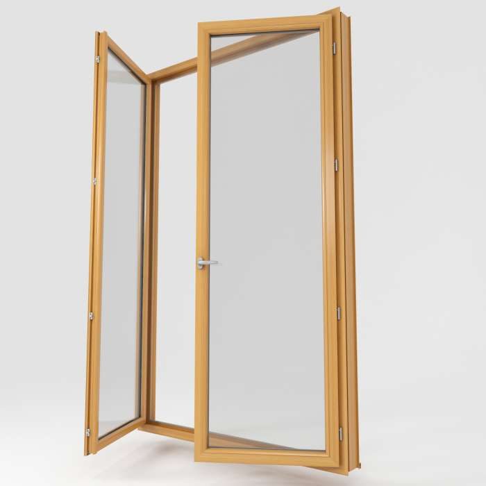 Porte-fenêtre en PVC modèle Plaxe Chêne irlandais, produit de La Boutique du Menuisier 31600