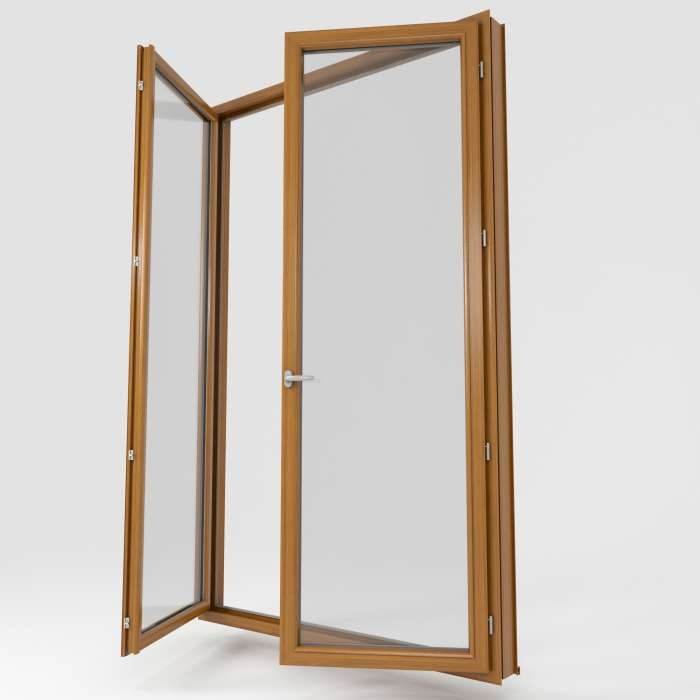 Porte-fenêtre en PVC modèle Plaxe Chêne doré, produit de La Boutique du Menuisier 31600