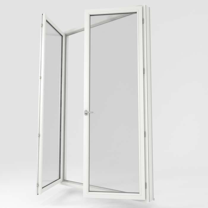 Porte-fenêtre en PVC Modèle Plaxé granulé teinte gris anthracite, produit de La Boutique du Menuisier 31600